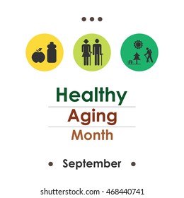 Vector Illustration For  Healthy Aging Month