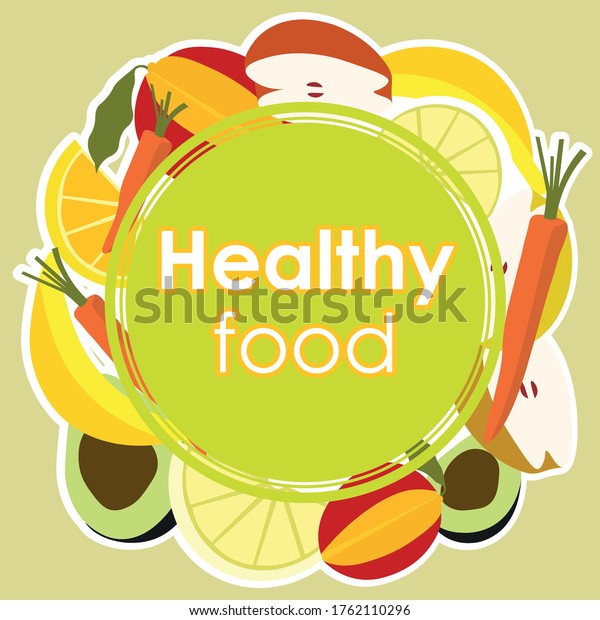 Vector Illustration Healthy Eating Healthy Food Stock Vector (Royalty ...