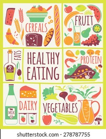 Vector illustration of Healthy Food. Elements for design