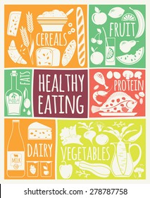 Vector illustration of Healthy Food. Elements for design