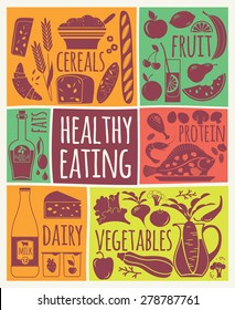 Vector illustration of Healthy Food. Elements for design