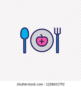 Vector illustration of healthy food icon colored line. Beautiful lifestyle element also can be used as dishware icon element.
