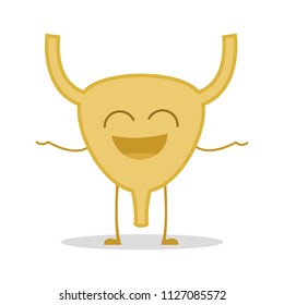 Vector illustration of a healthy and funny bladder in cartoon style.