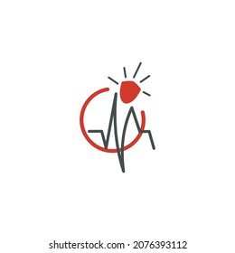 vector illustration of healthy heart logo. healthy home logo. with heart rate line for healthy living and medicine