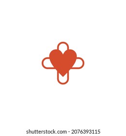 vector illustration of healthy heart logo. healthy home logo. with heart rate line for healthy living and medicine