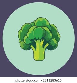 Vector illustration of healthy and juicy broccoli