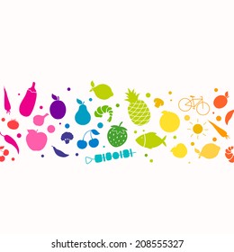 Vector Illustration of a Healthy Lifestyle Background