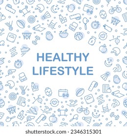 Vector illustration of a healthy lifestyle, diet, fitness and nutrition.