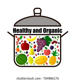 Vector Illustration of healthy and organic products logo