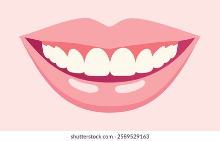 vector illustration of healthy teeth with lips