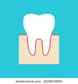 Vector illustration. Healthy tooth icon. 