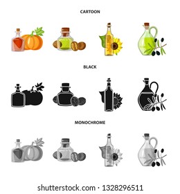 Vector illustration of healthy  and vegetable  icon. Set of healthy  and agriculture stock symbol for web.