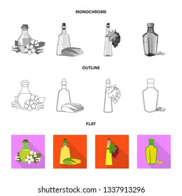 Vector illustration of healthy  and vegetable  icon. Collection of healthy  and agriculture stock symbol for web.