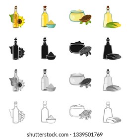 Vector illustration of healthy  and vegetable  icon. Set of healthy  and agriculture stock vector illustration.