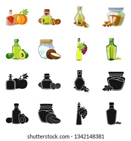 Vector illustration of healthy  and vegetable  icon. Collection of healthy  and agriculture stock symbol for web.