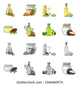 Vector illustration of healthy  and vegetable  icon. Set of healthy  and agriculture stock symbol for web.