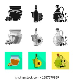 Vector illustration of healthy  and vegetable  icon. Collection of healthy  and agriculture stock symbol for web.