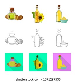 Vector illustration of healthy  and vegetable  icon. Set of healthy  and agriculture stock symbol for web.
