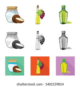Vector illustration of healthy  and vegetable  icon. Collection of healthy  and agriculture stock symbol for web.