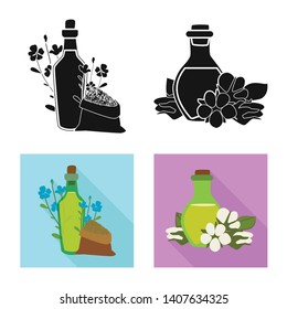 Vector illustration of healthy  and vegetable  icon. Set of healthy  and agriculture stock symbol for web.