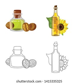 Vector illustration of healthy  and vegetable  icon. Set of healthy  and agriculture stock symbol for web.