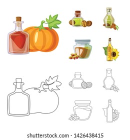 Vector illustration of healthy and vegetable icon. Set of healthy and agriculture stock vector illustration.