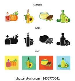 Vector illustration of healthy and vegetable icon. Collection of healthy and agriculture vector icon for stock.