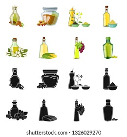 Vector illustration of healthy  and vegetable  logo. Set of healthy  and agriculture vector icon for stock.