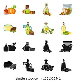 Vector illustration of healthy  and vegetable  logo. Collection of healthy  and agriculture stock vector illustration.
