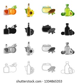 Vector illustration of healthy  and vegetable  logo. Collection of healthy  and agriculture vector icon for stock.
