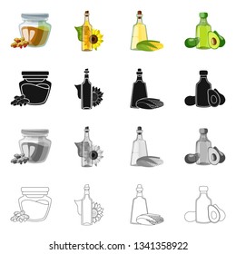 Vector illustration of healthy  and vegetable  logo. Set of healthy  and agriculture stock symbol for web.