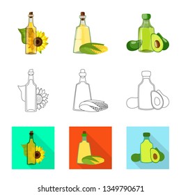 Vector illustration of healthy  and vegetable  logo. Set of healthy  and agriculture stock symbol for web.