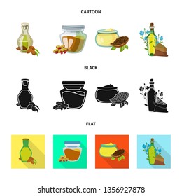 Vector illustration of healthy  and vegetable  logo. Collection of healthy  and agriculture vector icon for stock.
