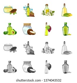 Vector illustration of healthy  and vegetable  logo. Collection of healthy  and agriculture vector icon for stock.