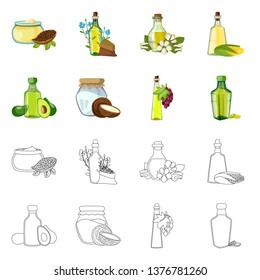 Vector illustration of healthy  and vegetable  logo. Set of healthy  and agriculture stock symbol for web.