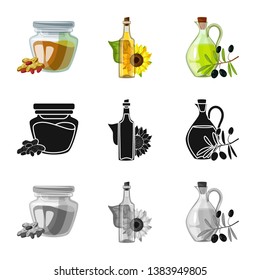 Vector illustration of healthy  and vegetable  logo. Set of healthy  and agriculture stock symbol for web.