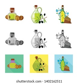 Vector illustration of healthy  and vegetable  logo. Collection of healthy  and agriculture stock vector illustration.