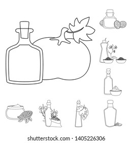 Vector illustration of healthy  and vegetable  logo. Collection of healthy  and organics vector icon for stock.