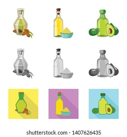 Vector illustration of healthy  and vegetable  logo. Collection of healthy  and agriculture stock symbol for web.