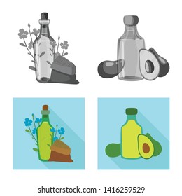 Vector illustration of healthy  and vegetable  logo. Collection of healthy  and agriculture vector icon for stock.