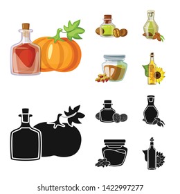 Vector illustration of healthy  and vegetable  logo. Set of healthy  and agriculture stock symbol for web.
