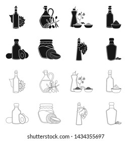 Vector illustration of healthy and vegetable logo. Set of healthy and agriculture vector icon for stock.