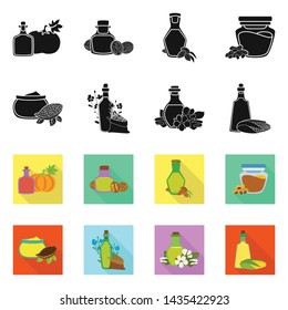 Vector illustration of healthy and vegetable logo. Set of healthy and agriculture stock vector illustration.