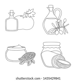 Vector illustration of healthy and vegetable logo. Collection of healthy and organics stock vector illustration.