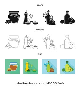 Vector illustration of healthy and vegetable logo. Set of healthy and agriculture stock vector illustration.