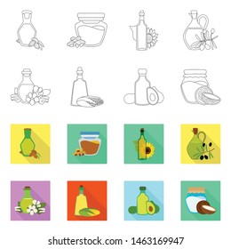 Vector illustration of healthy and vegetable logo. Set of healthy and agriculture vector icon for stock.