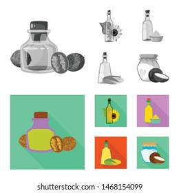 Vector illustration of healthy and vegetable logo. Collection of healthy and agriculture stock vector illustration.