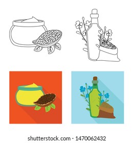 Vector illustration of healthy and vegetable logo. Collection of healthy and agriculture stock symbol for web.