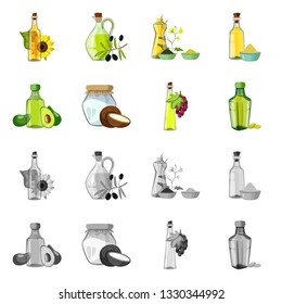 Vector illustration of healthy  and vegetable  sign. Collection of healthy  and agriculture stock symbol for web.