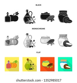 Vector illustration of healthy  and vegetable  sign. Set of healthy  and agriculture vector icon for stock.